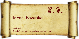 Mercz Havaska névjegykártya